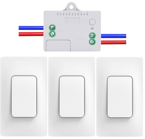 Cerhot Self Powered Wireless Light Switch Kit Remote Light Switches Wireless No Wiring No Battery Kinetic Light Switch Wireless Radio Wall Switches for Home Lighting