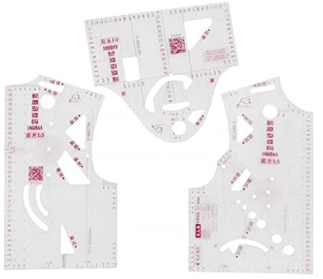 3-teiliges Schneider-Lineal-Set für Kleidung, Stoff, Nähwerkzeug, französisches Kurvenlineal, Zeichenschablone 1:1 zum Nähen, Messen von Schneidermustern