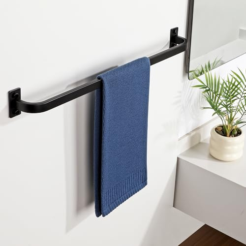 Mooche Handtuchhalter Handtuchständer Handtuchstange, Schwarz, 55CM | Wandmontage Einzelhandtuchstange für Badezimmer, Küche, Zuhause, Schwarz