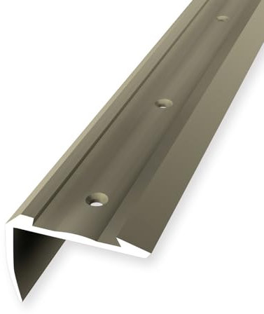 Treppenkantenprofil 32 x 44 x 2500 mm Winkelprofil Aluminium Geriffelt Versenkt Gebohrt Sand Einfasshöhe 0-2.5 mm Küberit