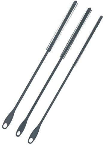 3 Stück Reinigungsbürste, 24 cm Extra Lang Silikon-Strohhalmbürste 6/8/10 mm Wiederverwendbarer Strohhalmreiniger für Wasserflaschen Fugenbürste Pfeifenreiniger Küchenreinigungswerkzeug (Grau)