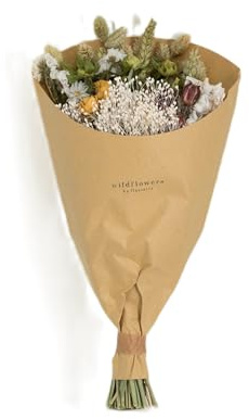 Trockenblumen Feldstrauß Natürlich – Handgebundener Trockenblumenstrauß – Tolle Blumen Strauß Dekoration, ewig haltbar Blumenliebhaber (35cm Höhe)