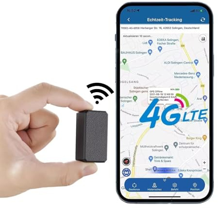 Winnes TK901 4G Mini GPS-Tracker Auto GPS-Ortungsgerät, Starke Magnetische Wasserdicht für Autos/Kinder/Handtaschen/Motorräder