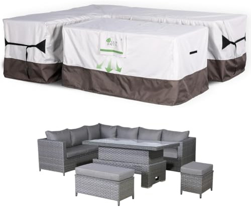 Club Rattan Heavy Duty Protective Rain Cover for Isobella Left Hand Corner Sofa (260x200x66) and Table (150x90x71)