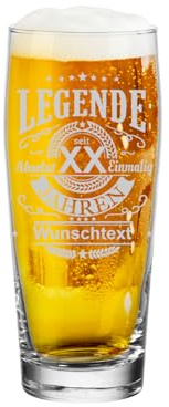 LUXENTU Biergläser mit Gravur, Legende, 0,3 l, 1 Stück