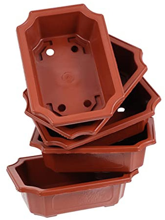 Toddmomy 5stücke Pflanzentöpfe Aus Kunststoff Mit Drainagelöchern Für Sukkulenten Und Blumen Rechteckige Blumenkübel Für Garten Und Balkon Langlebige Und Leichte Pflanzgefäße