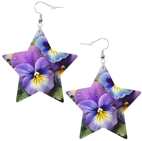 Pansy Perfection Elegant Leather Star Earrings-Fashionable And Unique Accessories For Everyday Wear