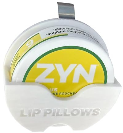Universal Pouch Holder - Compatible with ZYN/NZE/Alpha - Car Visor Clip for Nicotine Pouches - Durable & Custom Fit Vehicle Organizer - Unique Vehicle Accessory Gift (Lip Pillows, White)