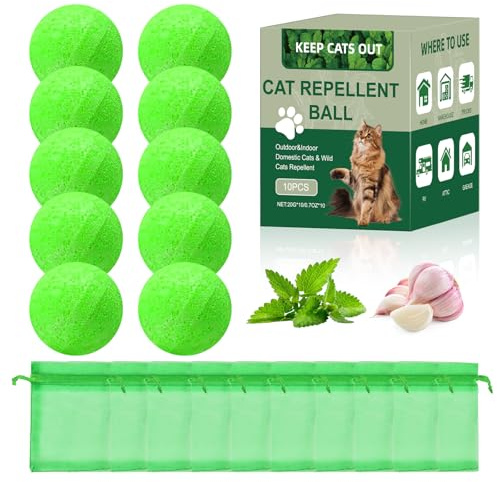 Cat Deterrent Outdoor, Natural Peppermint Oil Cat Deterrent Outdoor Indoor, Keep Cats Off Lawn, Yard, Garden, Mulch & Flower Permanently Against Scratch and Chew (L) (Peppermint)