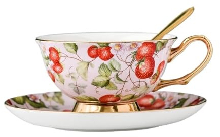 Ensemble de Tasses à café et soucoupes en Porcelaine Fine, Joli et Original, for Le thé de l'après-midi, for la Maison ou for Les fêtes(A)