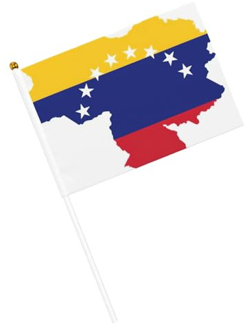 Bandera de Venezuela con estampado de bandera de mano, banderas ligeras para festivales, decoración interior y exterior, desfile y eventos de fiesta