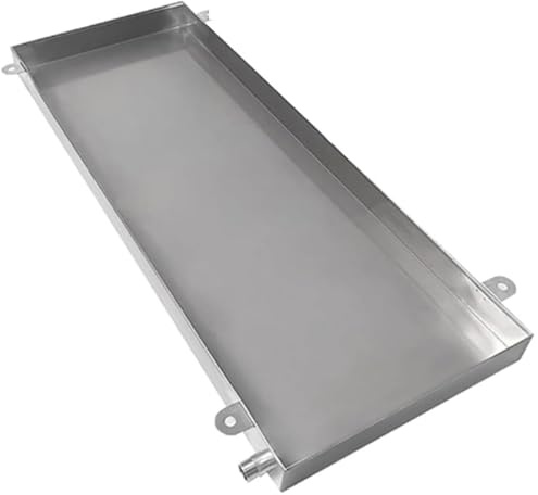 YANGLLYJ Stainless Steel AC Drip Pan, Hvac Drain Pan, Oil Pans for Changing Oil Smooth Edge for Drip Tray of Air Conditioner Outdoor Unit Washing Machine(100x50cm/39.4x19.7in)