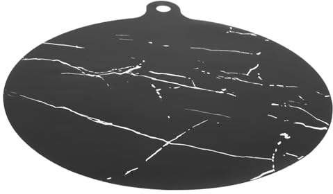 FONDOTIN Heat Resistant Induction Cooktop Mat 18cm Silicone Oil-proof Protective Pad Marble Pattern Thin Countertop Protector for Kitchen Use