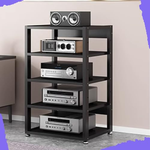 Heavy Duty Audio Component Rack AV Media Stand for HiFi Amplifiers Stereo Receivers Record Players & Audio Equipment Durable Stylish Space Saving Design