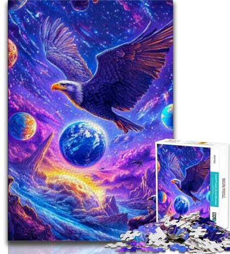 Puzzle für Erwachsene 1000 Teile Adler und Erde 1000 Teile für Erwachsene Quizspiel ganze Familie 75x50cm