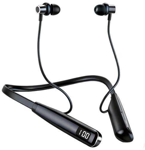 Neckband Bluetooth headphones 5.3 Wireless with Mic, 100H Playtime, Type-C Fast Charging, IPX6 Sweatproof In-Ear Headphones, Magnetic Sports Earbuds Noise Cancelling for Running, Gym, Work, Travel