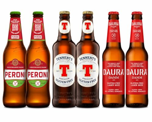 Glutenfreies Bier Set 6x0,33l – Peroni, Tennent's & Daura Damm | Ein Bierset zum kennenlerne ohne Gluten