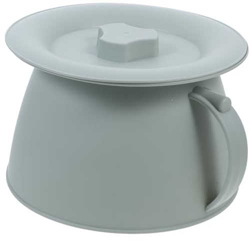 FIXOSHEE Thick Plastic Chamber Pot with Lid and Handle Non-Slip Base Portable Urinal Pot for Elderly Household Use Leak-Resistant Portable Toilet
