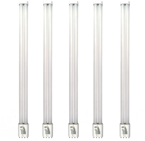Diodesy- 22.5-Inch Twin Tube LTT LED Light Bulbs 4 Pin 2G11 Base 23W 2800 Lumens 5000K Bright White CRI82 120-277VAC Pack of 5- Long Linear Double Tube Replacement