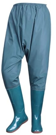 kowaku Pantalones de Pesca Impermeables para Hombres y Mujeres Vadeadores con Botas Antideslizantes Pantalón de PVC Ligero y Elástico Diseño Cómodo y