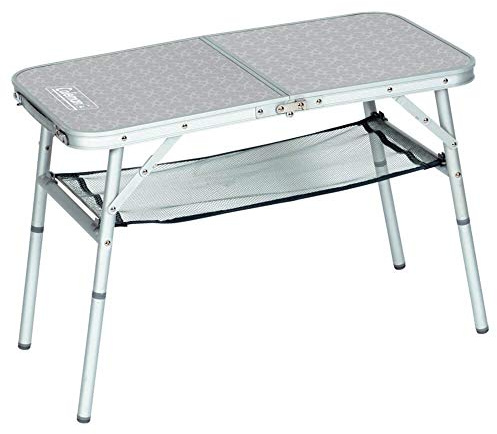 Coleman 204395 Campingtisch Mini Camp Table (80 x 40 x 31,5/55 cm), Silver