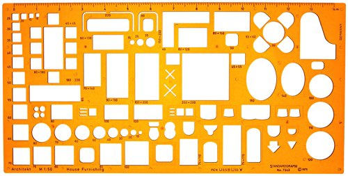 1:50 Architekt Schablone Zeichenschablone Möblierung - Innenarchitektur Technisches Zeichnen