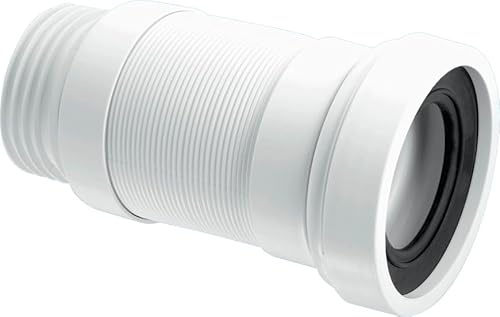 McAlpine Flexible WC Connector | Fits 3½ (100mm) Outlet | Extends Over 160mm | WC-F18S | Durable Toilet Waste Pipe Connector