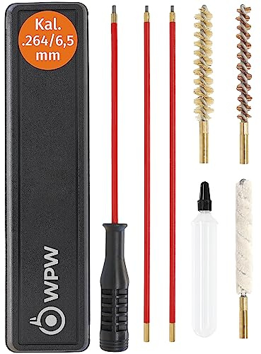 WPW Waffenreinigungsset für Büchsen in der Kunststoffbox mit Öltube für Kaliber 6,5 mm mit 1/8-Gewinde