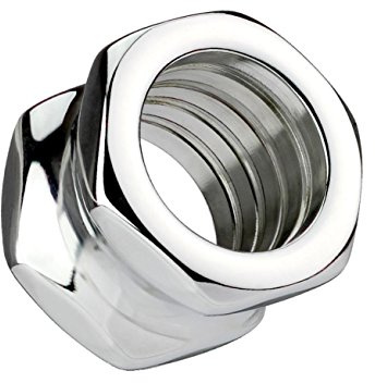 Paula & Fritz® Tunnel Hexagon Flared Silber Edelstahl Chirurgenstahl 316 L 6-16-mm Piercing Ohr-Schmuck Damen Herren Flesh-Tunnel Sechskant-Schraube