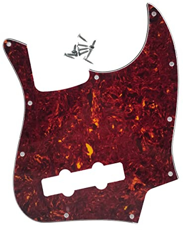 KAISH 4 String J Bass Style Pickguard Bass Pick Guard Scratch Plate for USA/Mexico Jazz J Bass Vintage Tortoise