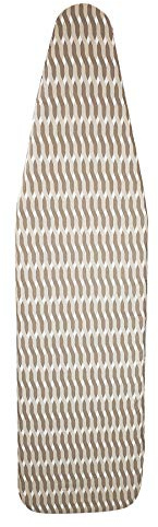 HOMZ 1915078 Premium Standard Width Ironing Board Cover and Pad, Taupe/Brown/White Pattern