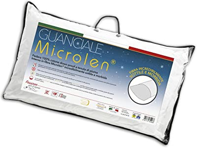 V.I.P. VERY IMPORTANT PILLOW V.I.P. Cuscino MICROLEN, in microfibra, 50x80, Bianco con Federa 100% Cotone