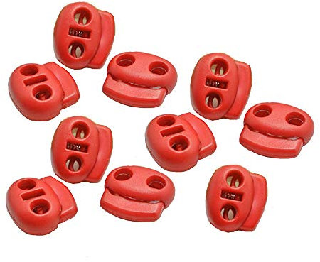 20/40 Stück Kordel Stopper 2 Loch 4 Farben Doppel Loch Kunststoff Cord Locks Oval Verschluss Toggle Stopper Sliders für Kordelzug Rucksack Rucksack Craft Supplies