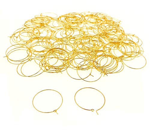 JZK 200 Stück 30mm goldene Ringe markieren Kelche Ringe markiert Becher Glasmarkierer Kelch Markierungsring Glasmarkierungsringe Weingläsern Platzhalterringe, kleinen Metallringen für Ohrringe