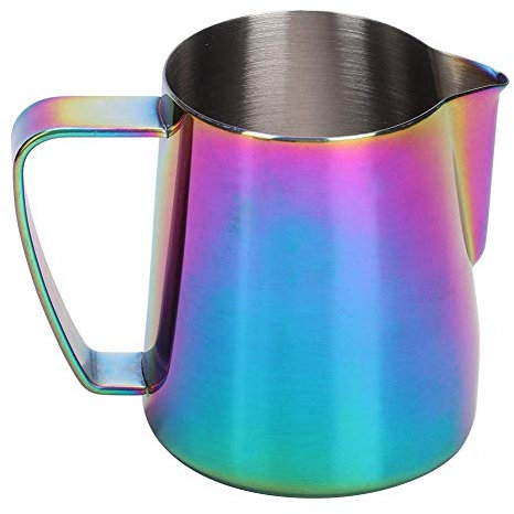 Iwinna 350 ML Milk Frother Cup Stainless Steel Coffee Frother Pitcher for Latte Art,V-Shaped Mouth(Other)