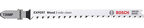 Bosch Professional 3x Lame per seghetto alternativo Expert ‘Wood 2-side clean’ T 308 BP (per Compensato, Pannello per mobili in legno massiccio, Lunghezza 117 mm, accessorio Seghetto alternativo)