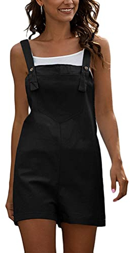 Tomwell Mujer Pantalones Verano Sin Mangas Vaquero Mono Casual Flojo Stretch Jeans Mono Moda Bolsillos Overol Diarios Rompers