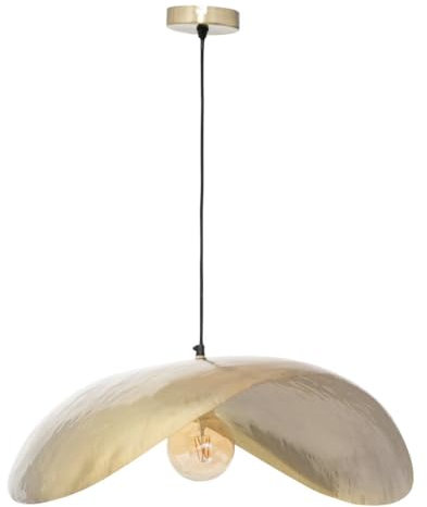 Atmosphera - Suspension Arlo - Abat-jour en Métal Doré D80cm - Ampoule Non Incluse E27 25W - Luminaire pour Salon, Cuisine, Bureau, Chambre