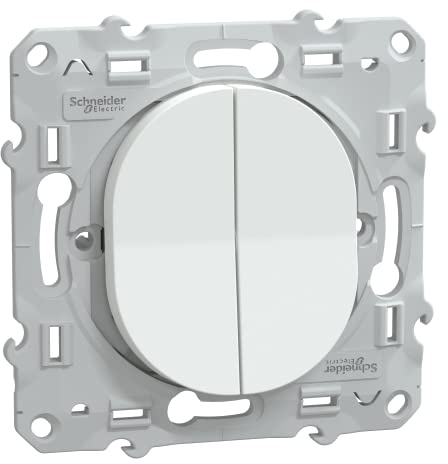 Schneider Electric - Ovalis - combiné va et vient+poussoir - 10AX - Blanc - S320285