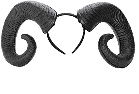 GIVBRO Halloween Stirnbänder Ziege Teufel Horn Haar Hoop Headwear für Tag der Toten Party Kostüm Foto Requisiten Schwarz