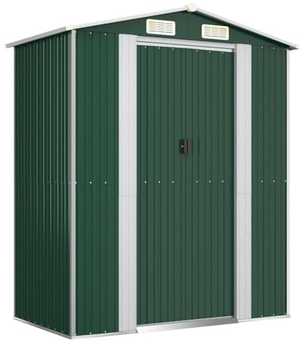 vidaXL Cobertizo de jardín Acero galvanizado Verde 192x108x223 cm
