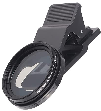 FocusFoto 37 mm Ultra Slim CPL Filter mit Handy-Clip für Handy-Kamera-Objektiv, zirkularer Polarisationsfilter