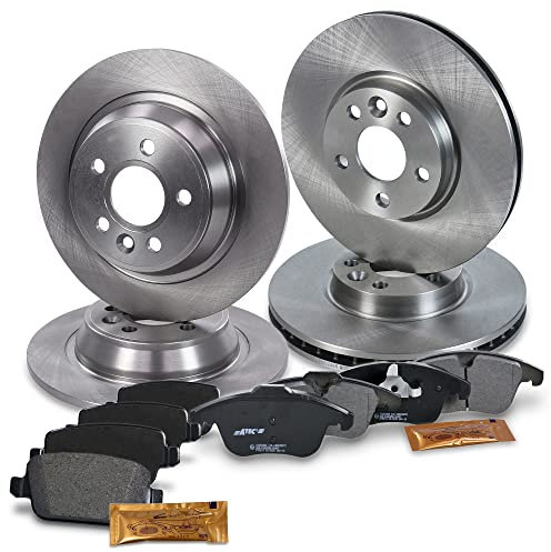 ATEC GERMANY Juego de frenos incl. discos de freno delanteros Ø 300 mm ventilados + traseros Ø 300 mm macizos + pastillas de freno Compatible con FORD GALAXY Mk2, S-MAX