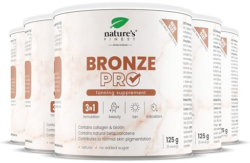 Nature's Finest by Nutrisslim Bronze PRO: Beta Carotin Hochdosiert für Bräune, Selbstbräuner Körper, Natürlich Schöne Haut, 3in1 Bräunungsbooster & Beauty-Hautmischung für Frauen