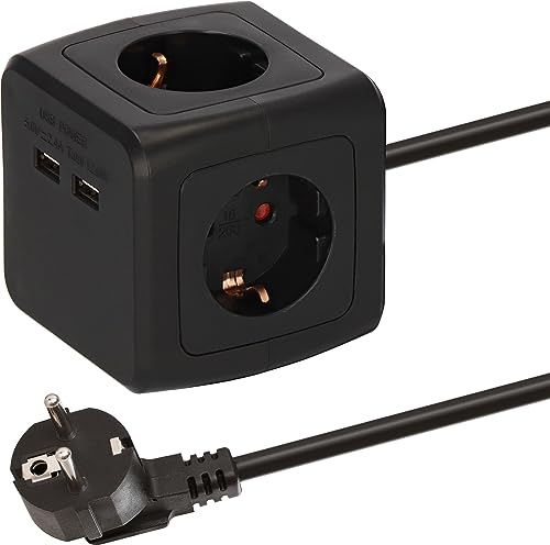 BAT Steckdosenwürfel 4-Fach mit 2X USB, 1,4m
