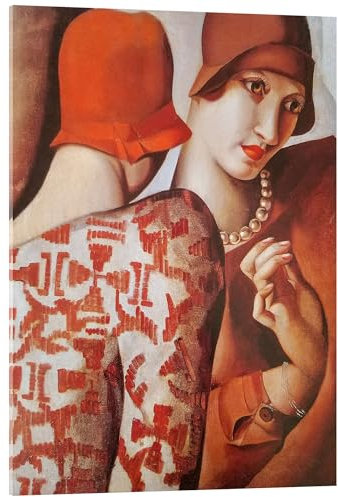 Posterlounge Teilen von Geheimnissen Acrylglasbild von Tamara de Lempicka 70 x 90 cm Braun Wandbilder Wanddeko