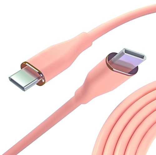 Nolhel Cavo USB Type-C Ricarica Rapida 60w, Cavo USB C USB C da 1m Colorato in Silicone Resistente, Cavetto Cellulare Tipo C Compatibile con Macbook e Smartphone (Rosa Salmone, 1 m)