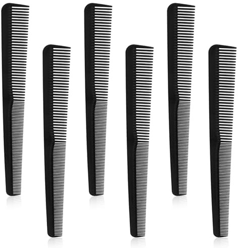 Carbon Fiber Barber Comb - 2 in 1 Salon Stylist Comb, Heat Resistant, Fine & Wide Tooth, Professional Hairstylist Tool