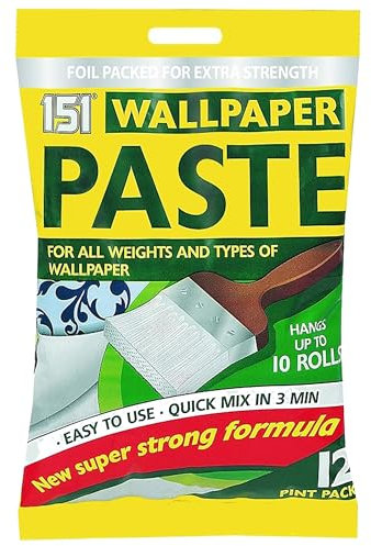 Wallpaper Paste - Hangs Up to 10 Rolls - Quick Mix in 3 Minutes - All-Purpose Wallpaper Paste - Extra Strength