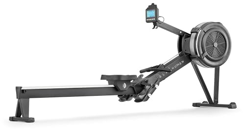 Half Human Air Rower Rudergerät – Professionelle Ruderzugmaschine mit Luftwiderstand (10 Stufen) – Bluetooth, 8 Programme, LCD-Display – Fitnessgerät für Zuhause & Studio, bis 150 kg